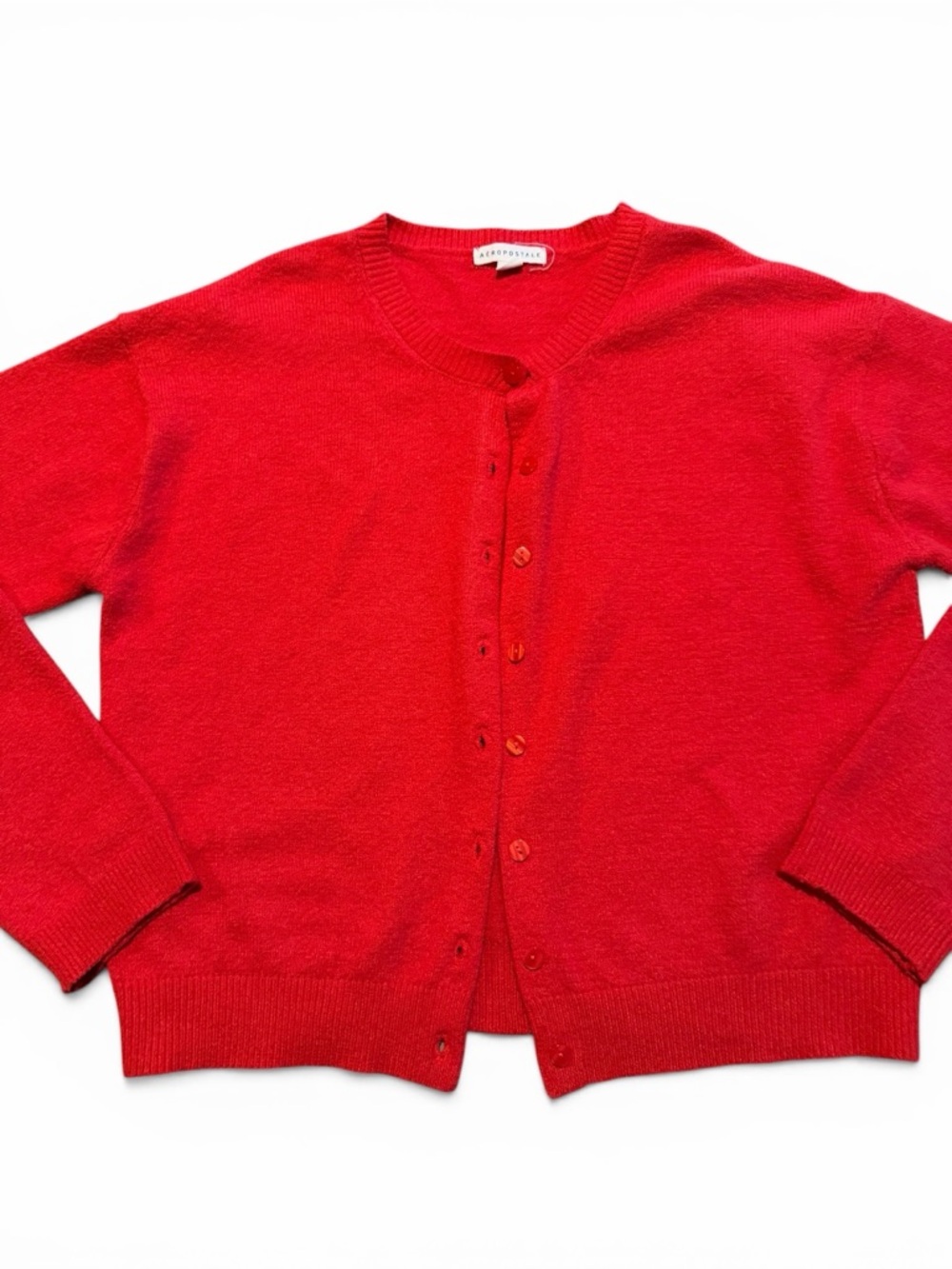 Aeropostale Classic Red Button-Front Cardigan - Picture 3 of 5